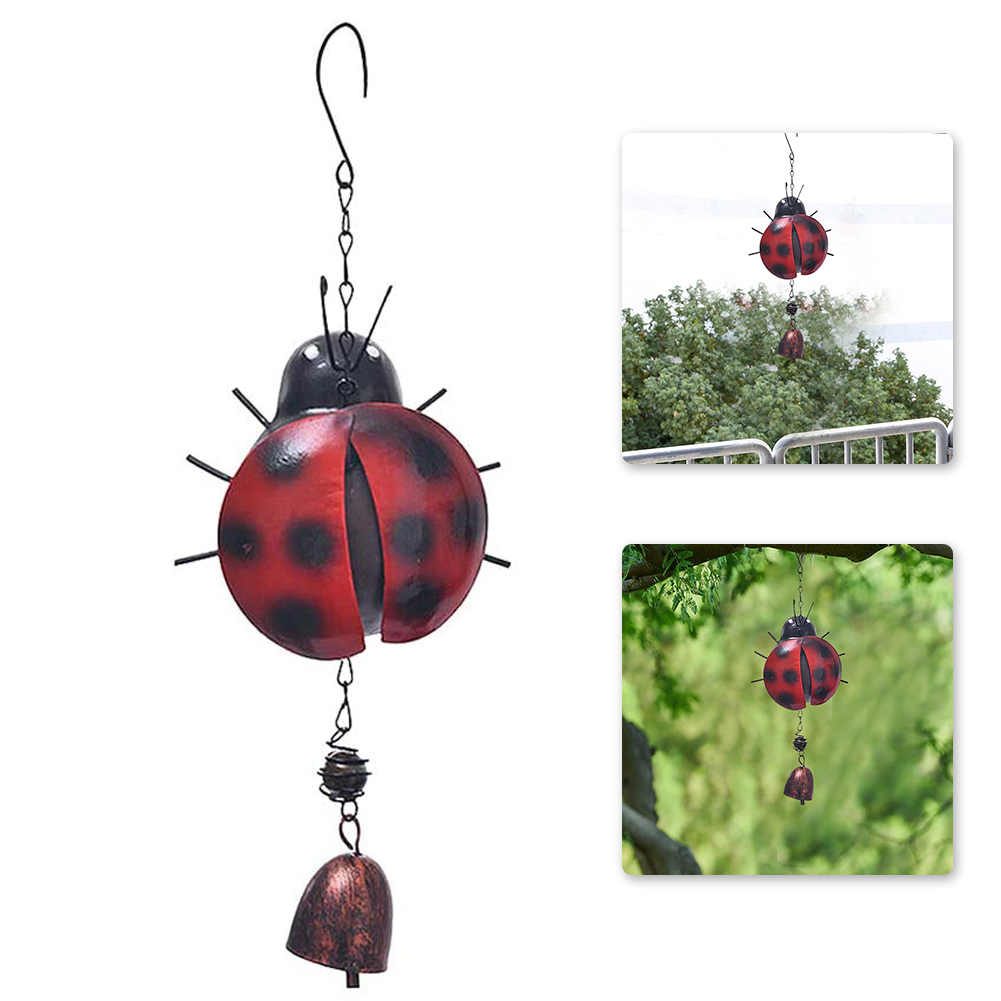 Cloche Suspendue En M Tal Peint Coccinelle St R O Carillon Olien