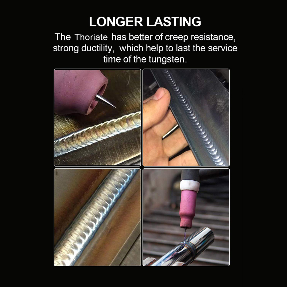 10 Électrodes Tungstène Pur 1/8" X 7" (Vert, WP) Pour Soudage TIG - Lot De 10