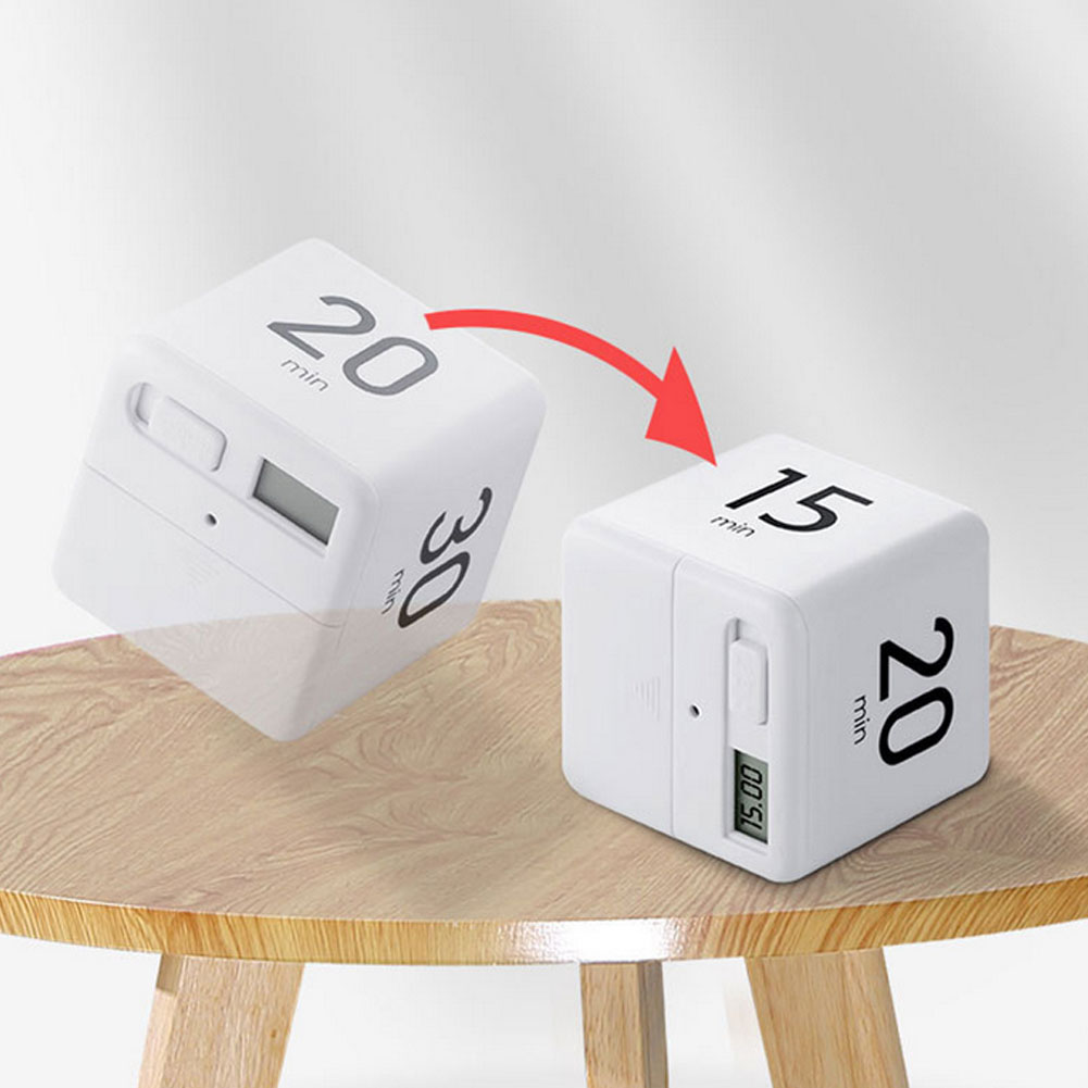 Minuteur Cube Magnétique Ushining – Intervalles 3/5/10/15/30min, Compte à Rebours Personnalisé, Rechargeable USB-C