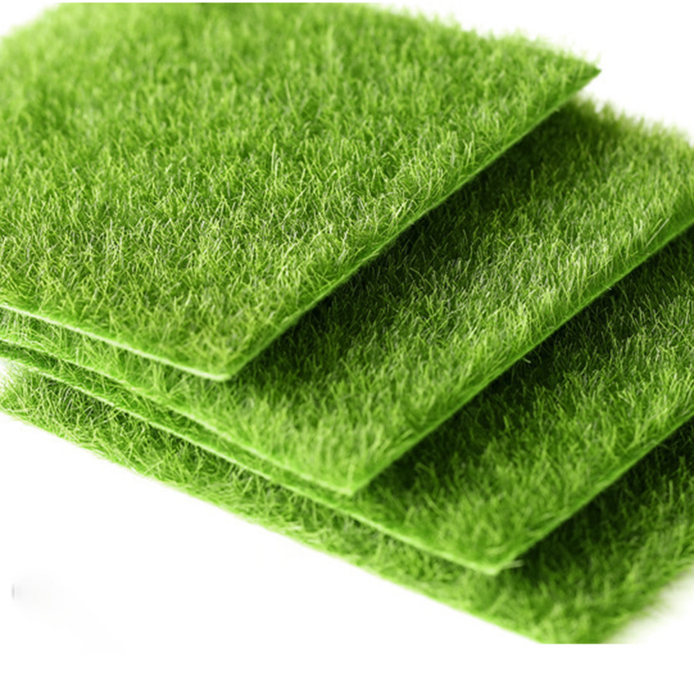 Lot De 8 Plaques De Gazon Artificiel Décoratif - 15x15 Cm, Mousse Herbe Miniature Pour DIY, Maquettes