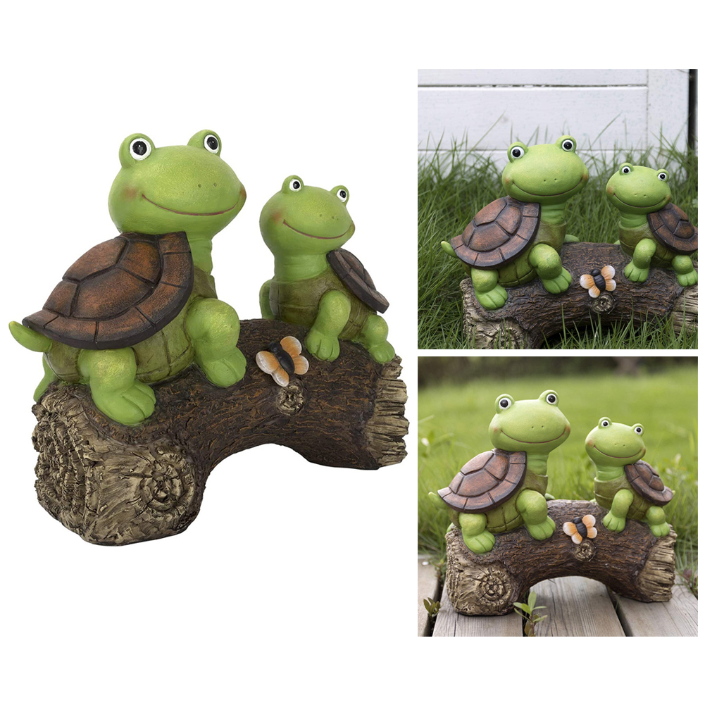 Tortue Statue Statue Jardin Tortue Solaire LED Lumière Figurine