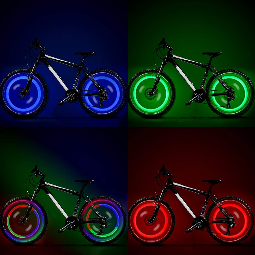 Lumières De Pneu Vélo LED - 32 Motifs Colorés - Étanches - Pour Roues 20 Pouces Et +