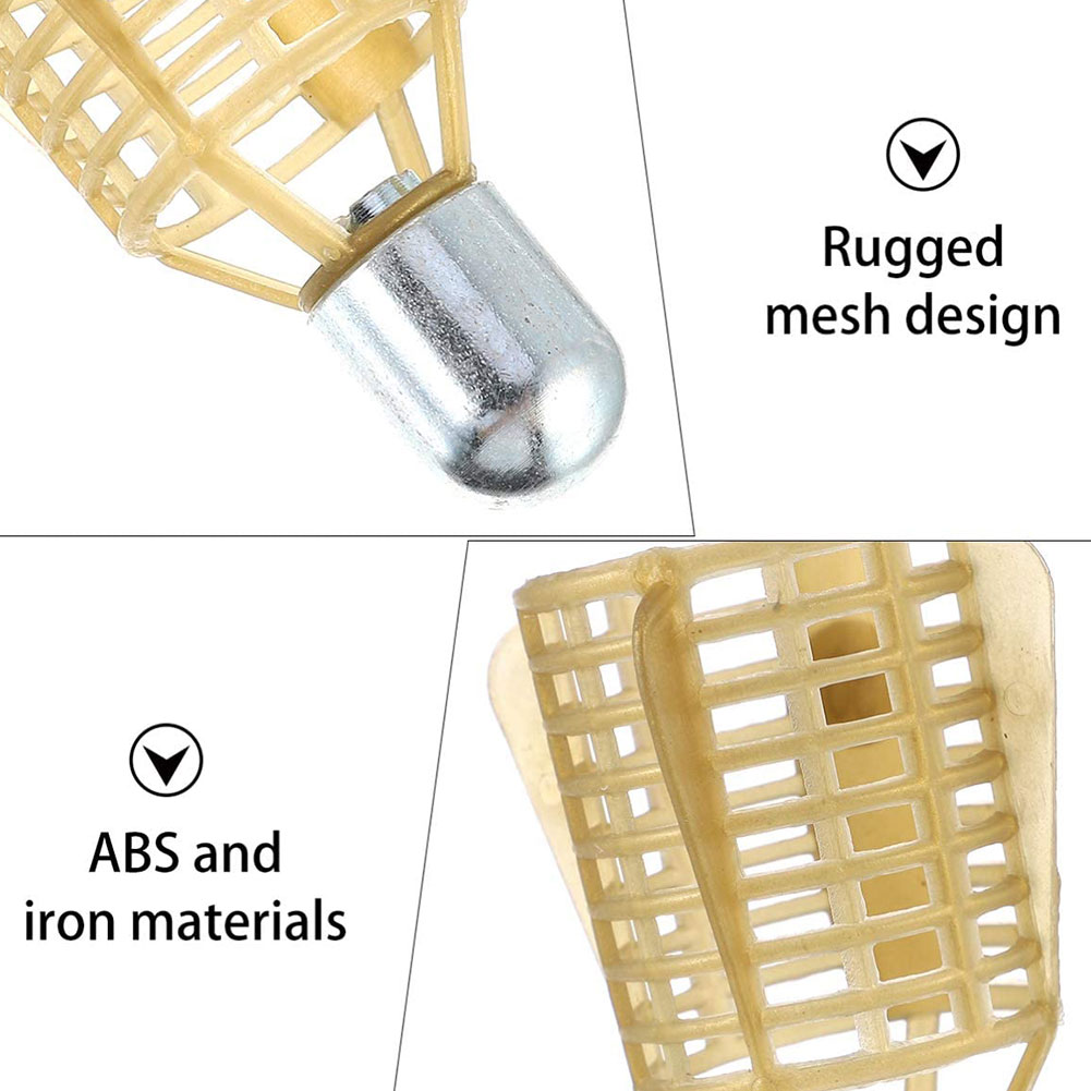 Lot De 4 Cages Appât Pêche Carpe 20g – Panier Feeder Léger ABS Fer – Piège Attractif Pour Pêche à La Carpe & Poisson Chat – Brun Clair