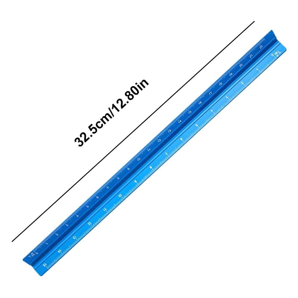 Règle D'architecte Triangulaire 12" En Aluminium - Précise Et Légère, Indispensable Pour Les Plans !