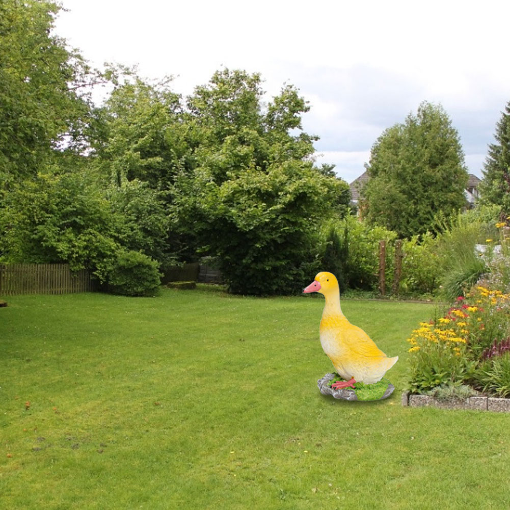 Statuette Canard En Bois Avec Foulard Et Bonnet - Déco Printemps/hiver, 43 Cm