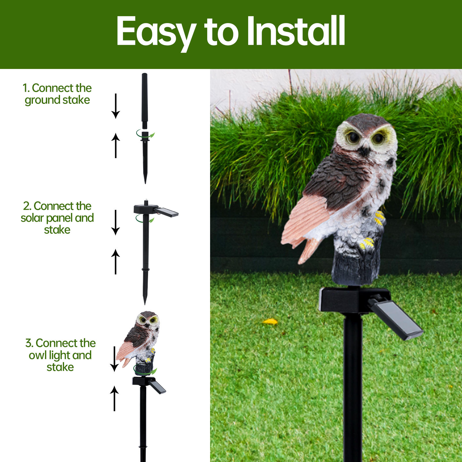 1PCS Lampadaire Solaire, Lampe De Pelouse LED étanche Extérieure En